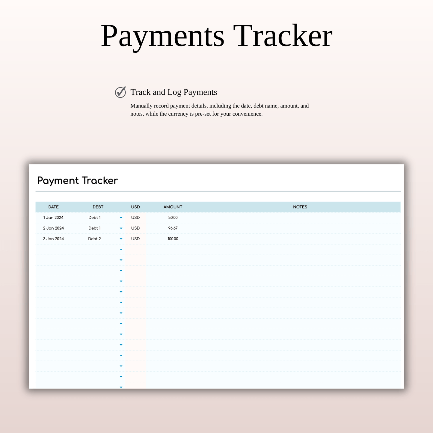 Debt Snowball Tracker Template Excel & Google Sheets (Rainbow Theme) Keyzai