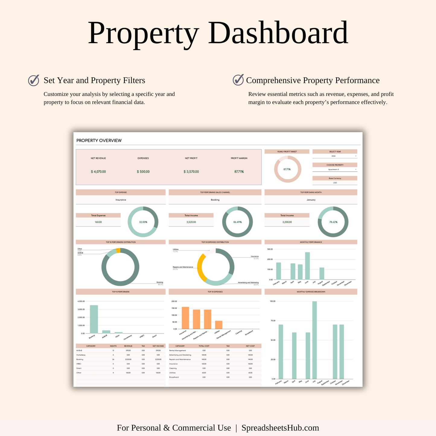 PLR - Rental Property Management Spreadsheet (Elegant Theme) Keyzai
