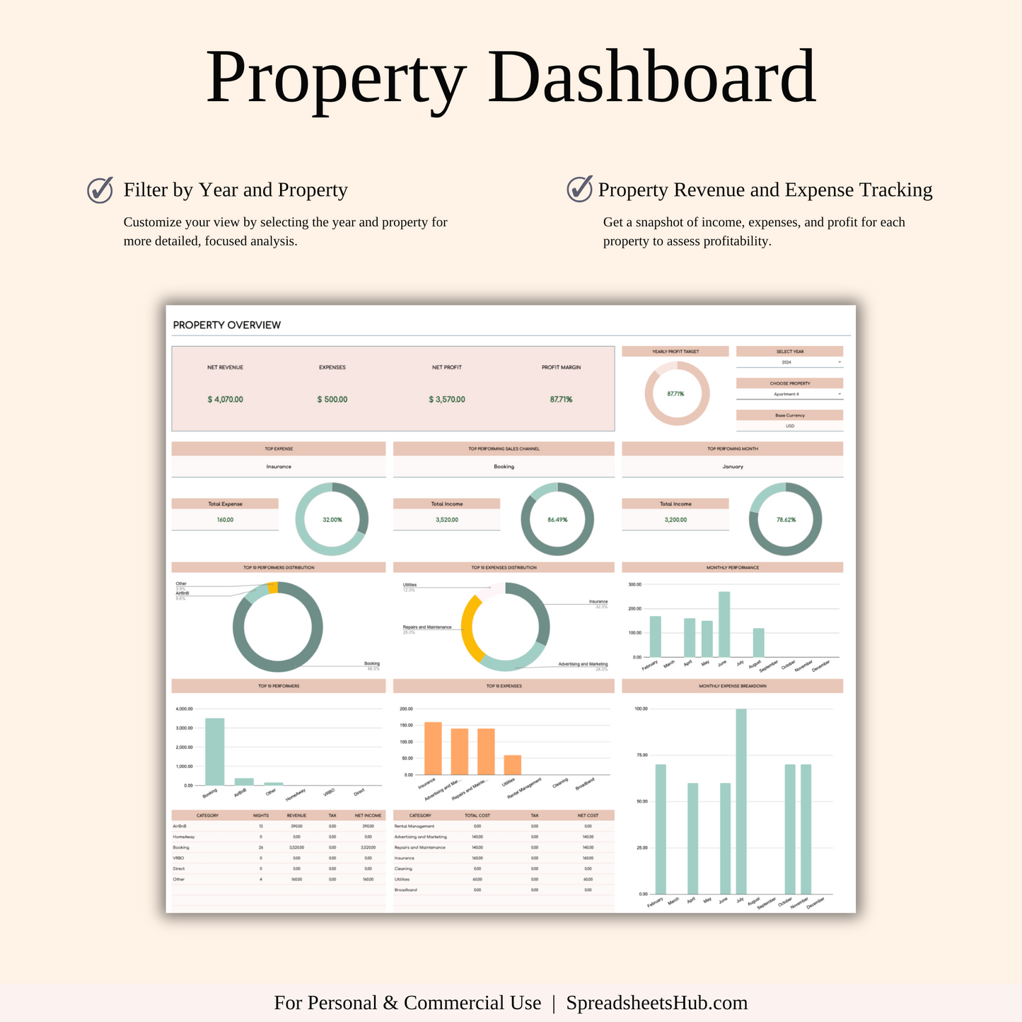 PLR - Airbnb Spreadsheet Template (Elegant Theme) Keyzai