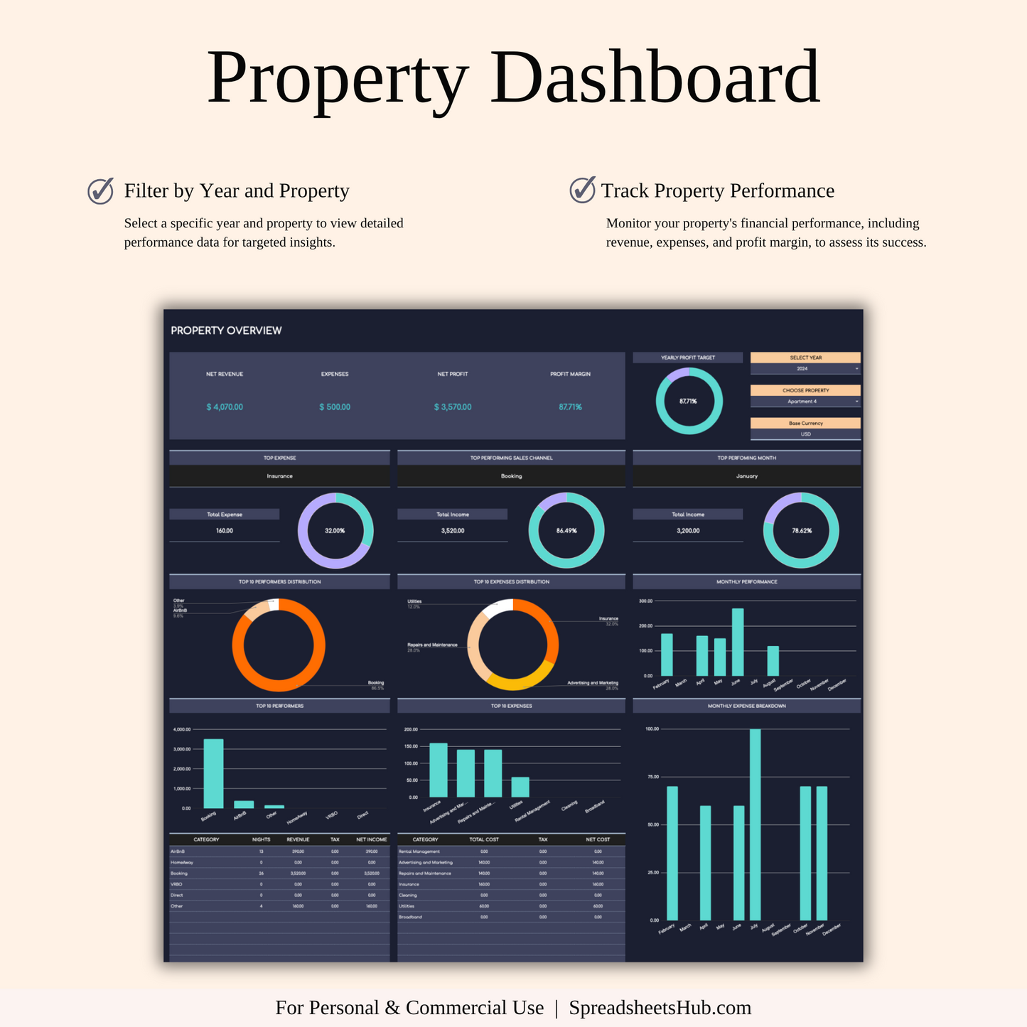 PLR - Ultimate Tool for Host Airbnb (Dark Theme) Keyzai