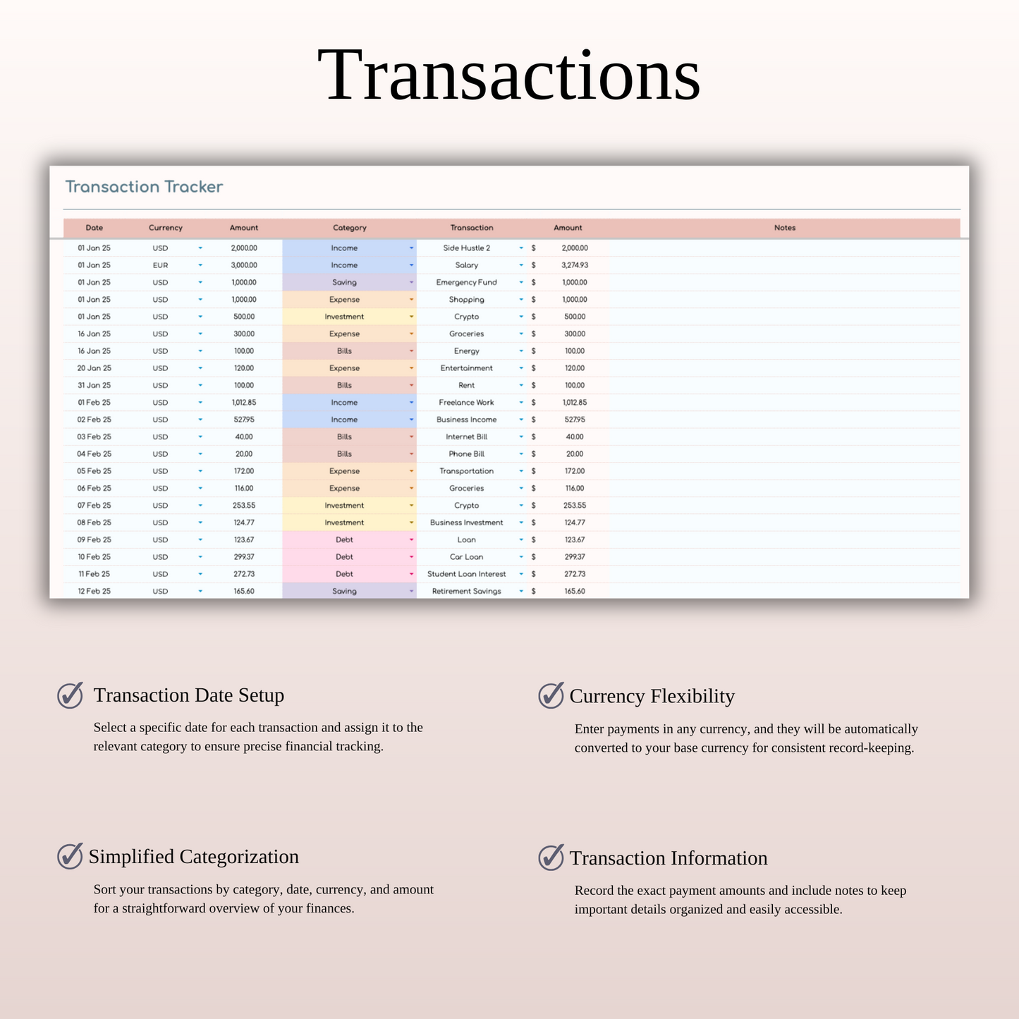 Ultimate Paycheck Budget Spreadsheet Template Excel & Google Sheets Keyzai