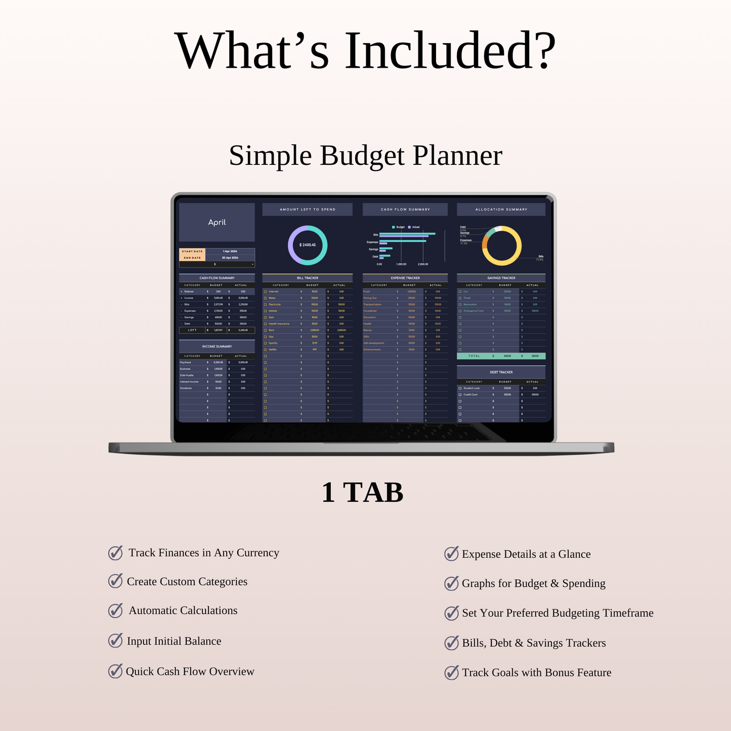 Financial Tools in Dark Theme Keyzai