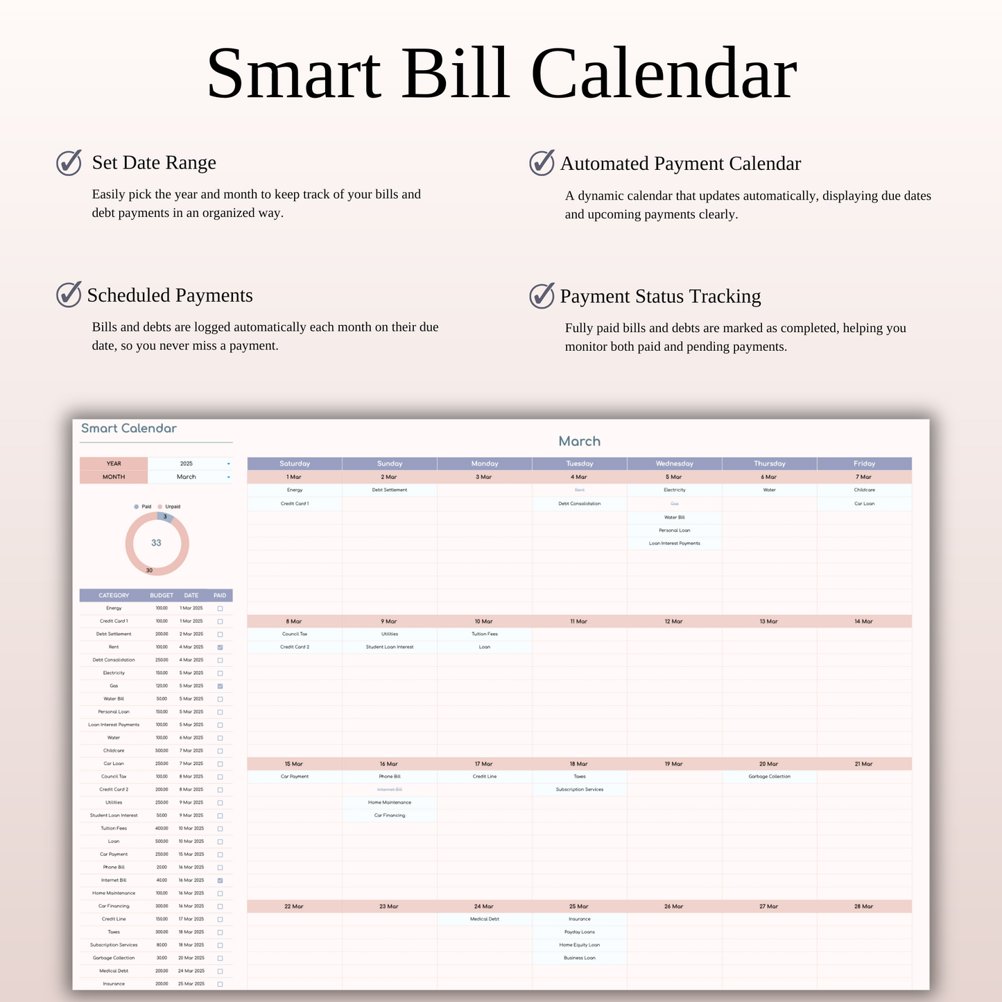 Ultimate Monthly Budget Spreadsheet Template Excel & Google Sheets Keyzai