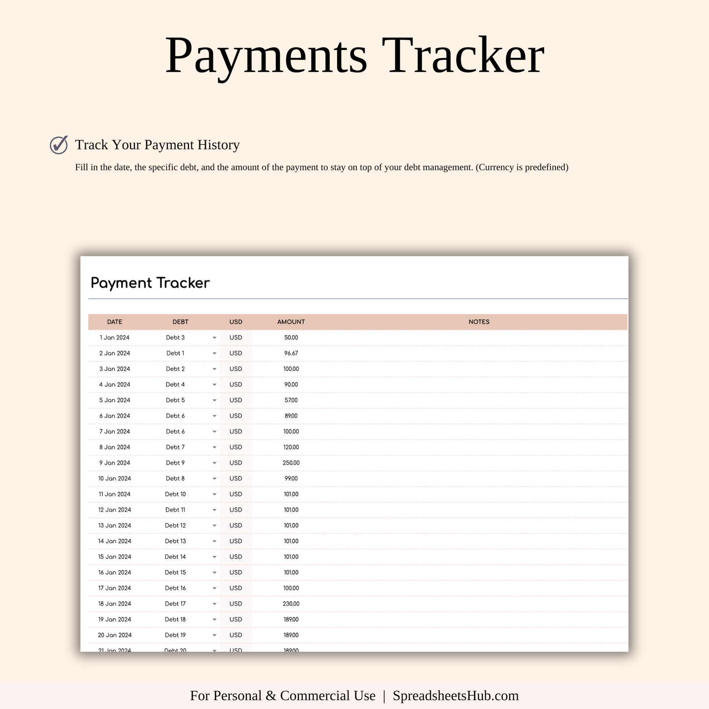 PLR - Debt Payoff Planner & Tracker (Elegant Theme) Keyzai
