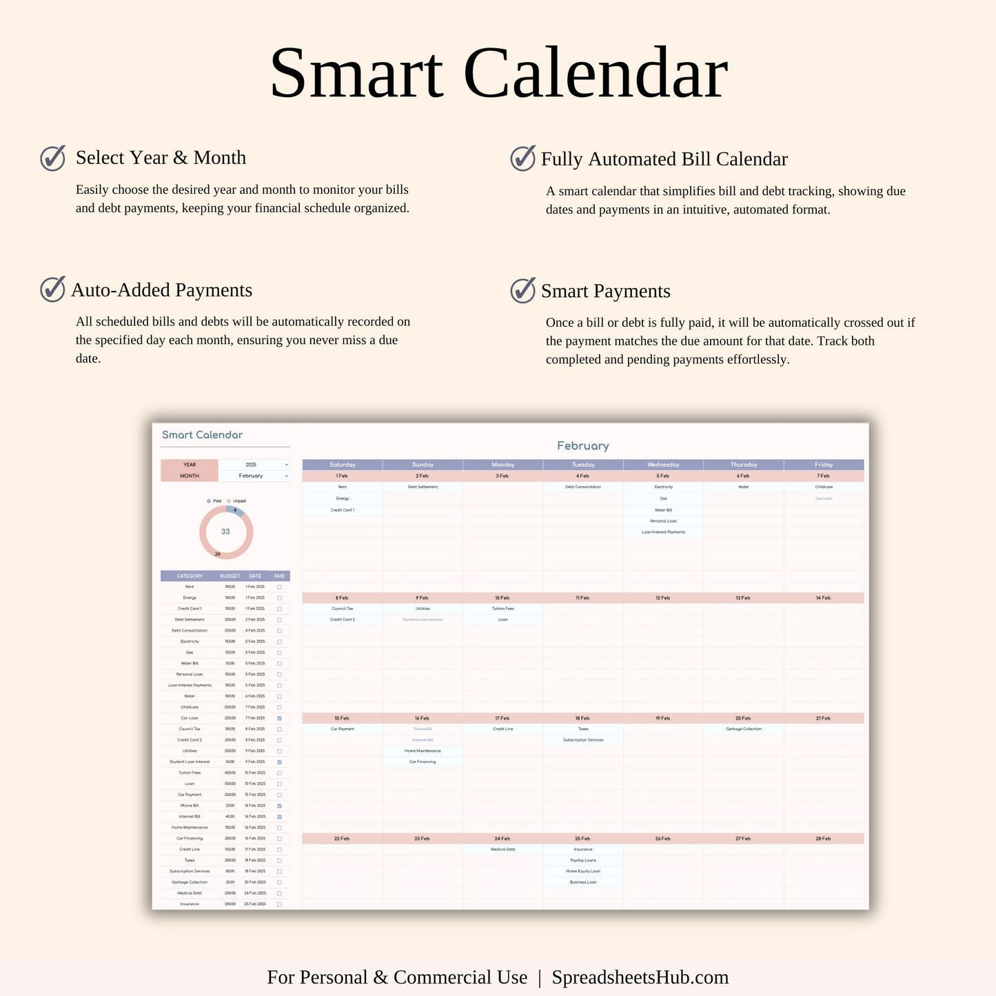 PLR - Monthly Budget Spreadsheet Template Keyzai