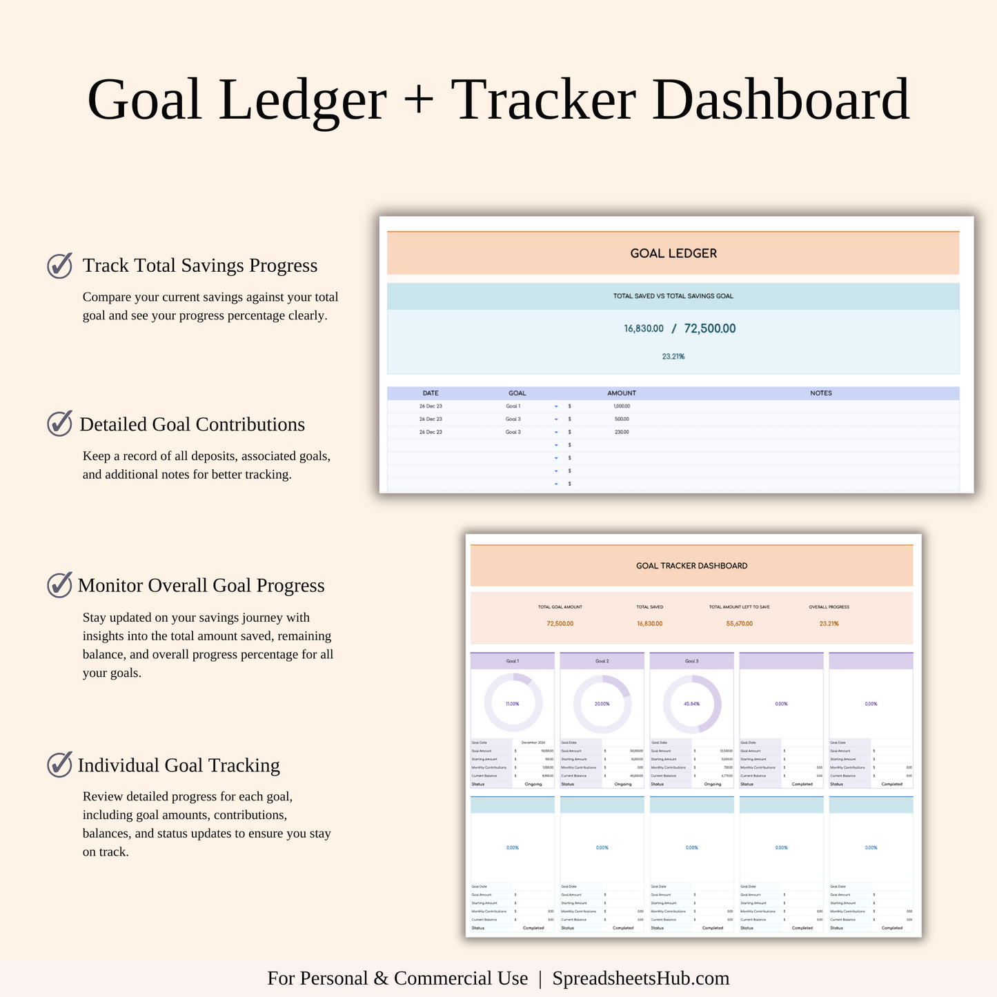 PLR - Ultimate Personal Finance Tracker Template (Rainbow Theme) Keyzai