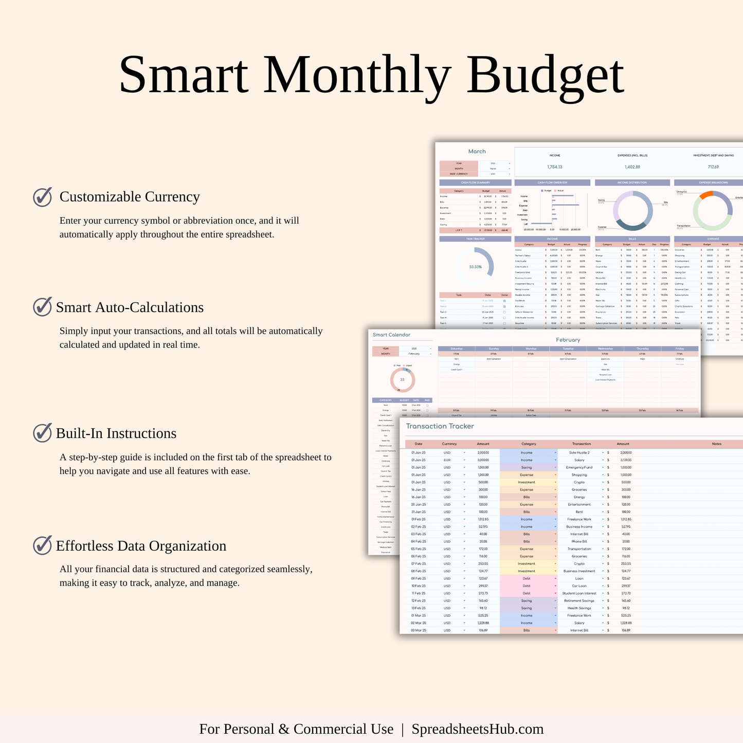PLR - Monthly Budget Spreadsheet Template Keyzai