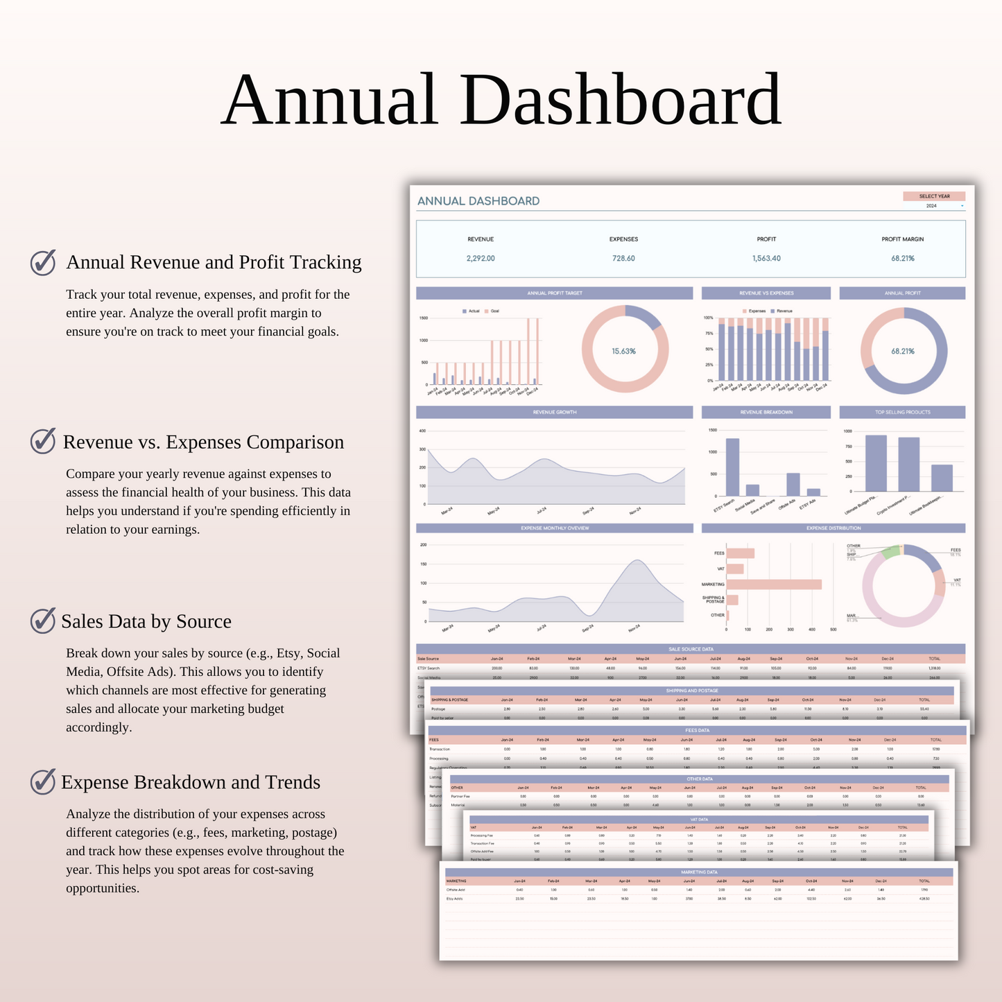Etsy Seller Spreadsheet Template in Excel & Google Sheets Keyzai