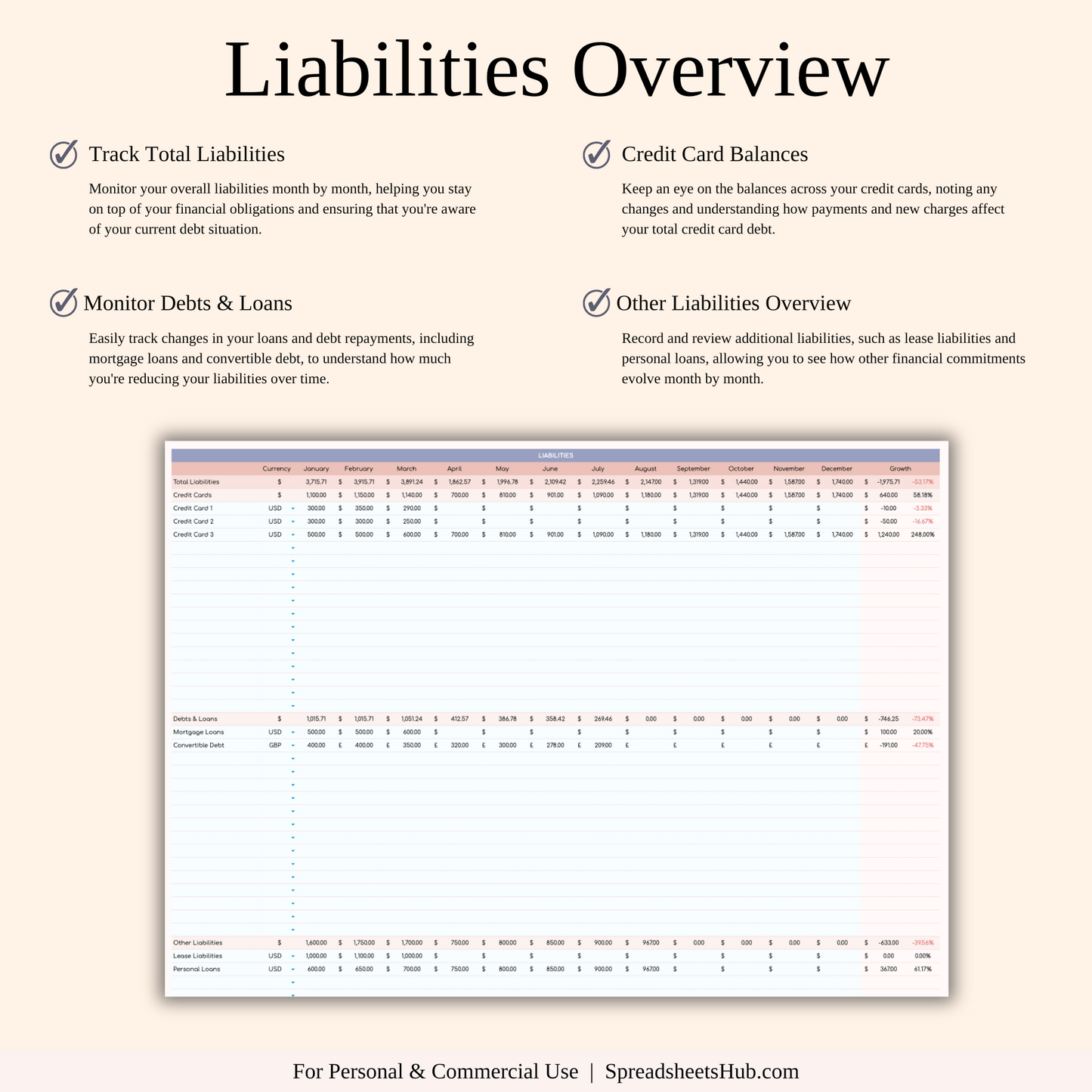 PLR - Net Worth Tracker Spreadsheet Keyzai