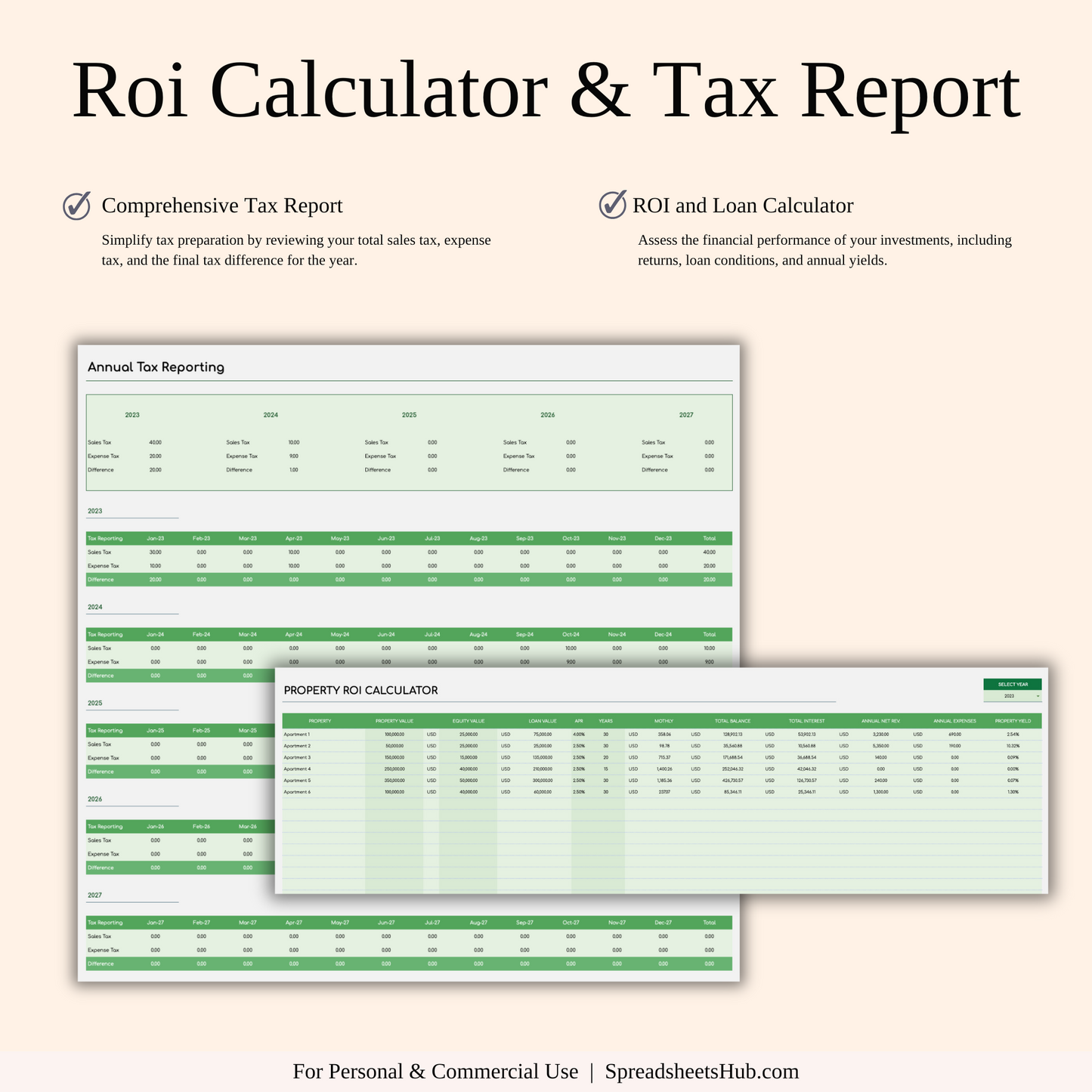 PLR - Rental Property Bookkeeping Tracker (Green Theme) Keyzai