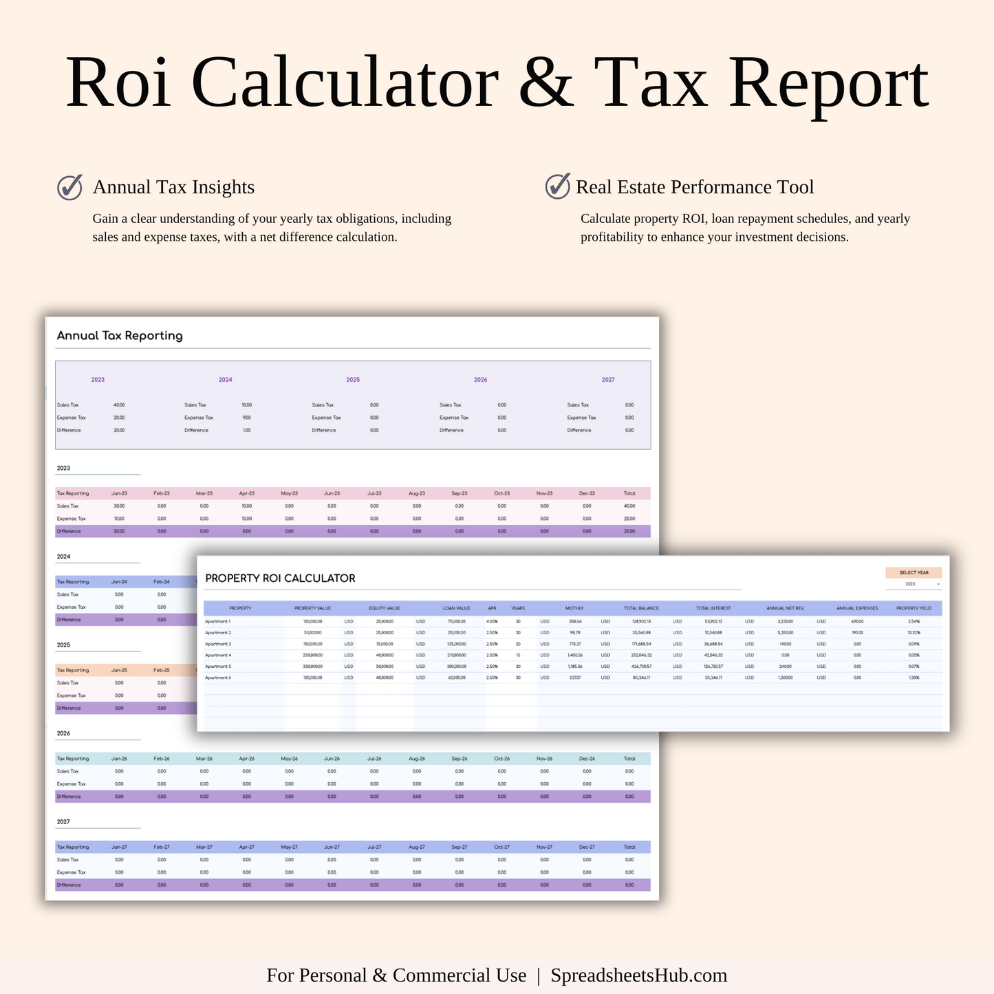 PLR - Rental Property Management Spreadsheet (Rainbow Theme) Keyzai