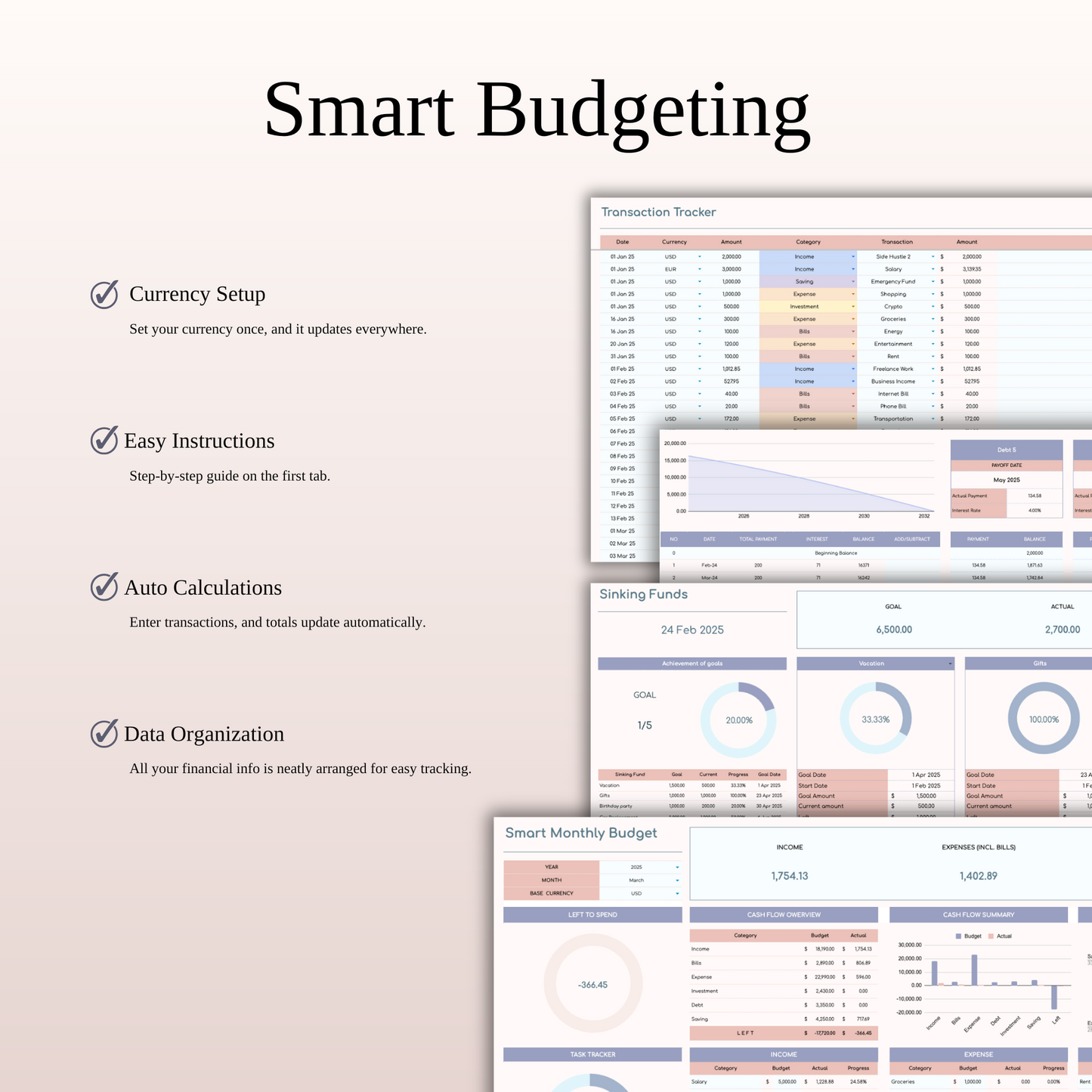 Ultimate Monthly Budget Spreadsheet Template Excel & Google Sheets Keyzai