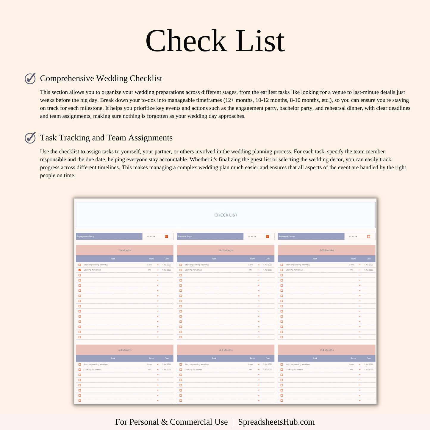 PLR - Wedding Planner Spreadsheet Template Keyzai