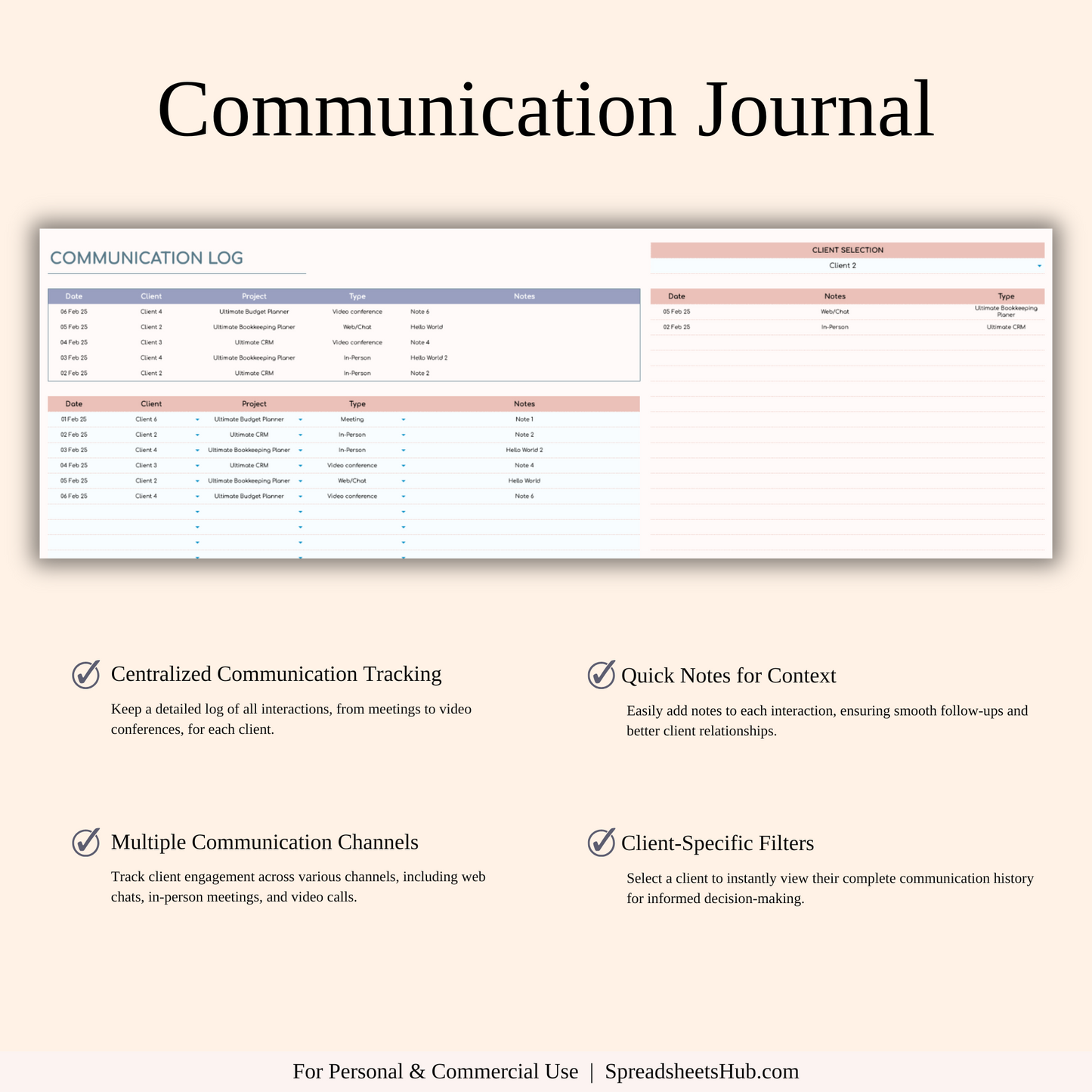 PLR - CRM Template for Excel and Google Sheets Keyzai