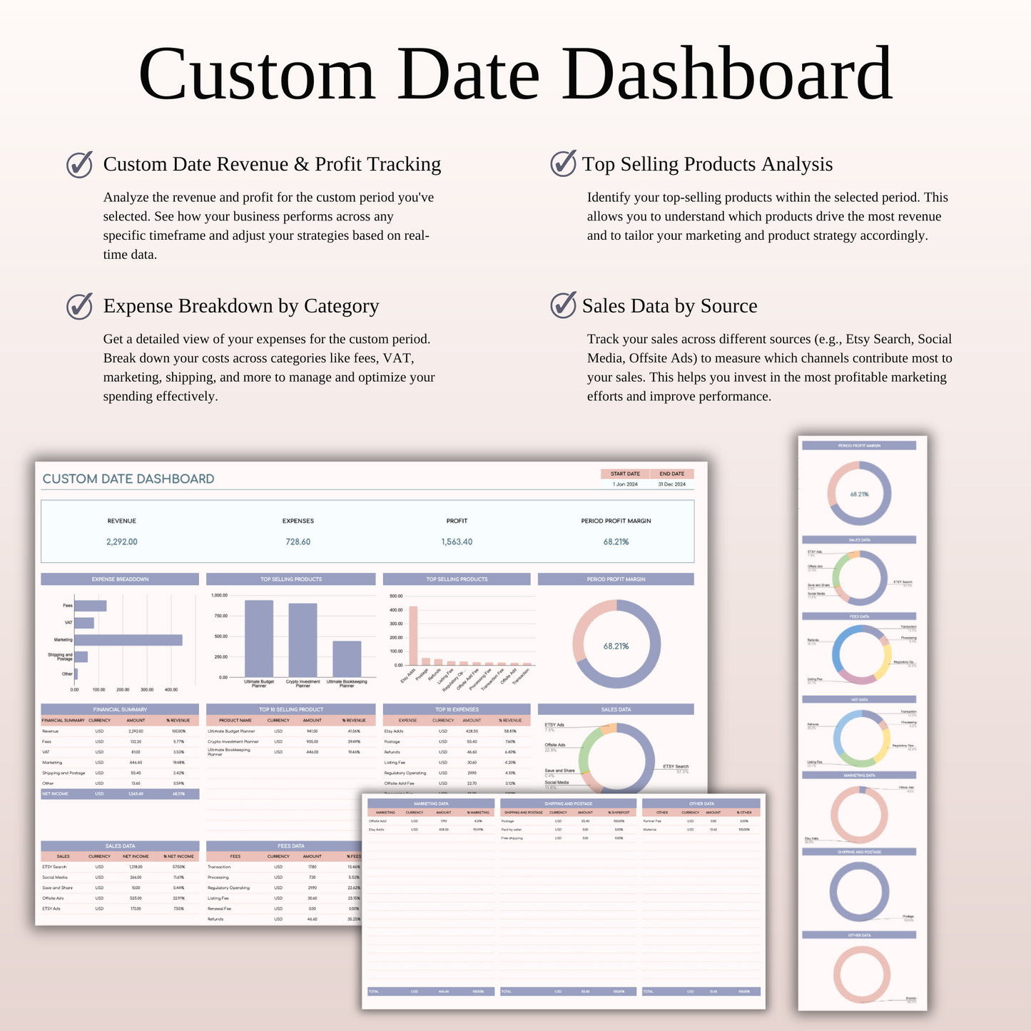 Etsy Seller Spreadsheet Template in Excel & Google Sheets Keyzai