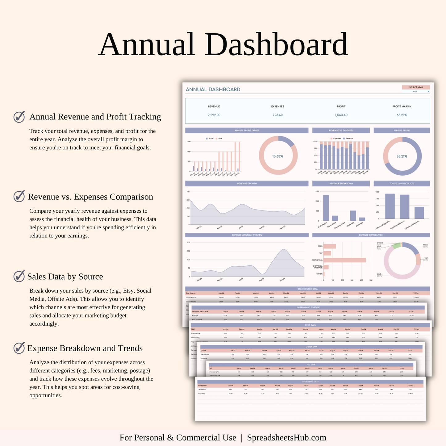 PLR - Etsy Seller Spreadsheet Template Keyzai