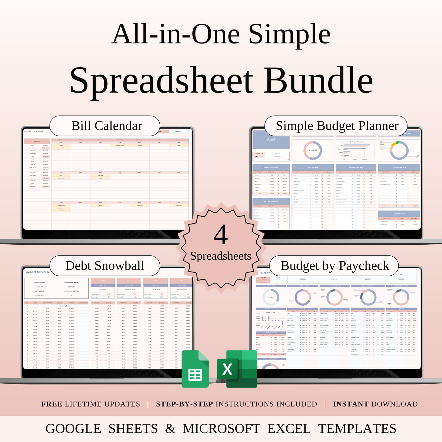 All-in-One Simple Spreadsheet Bundle Keyzai