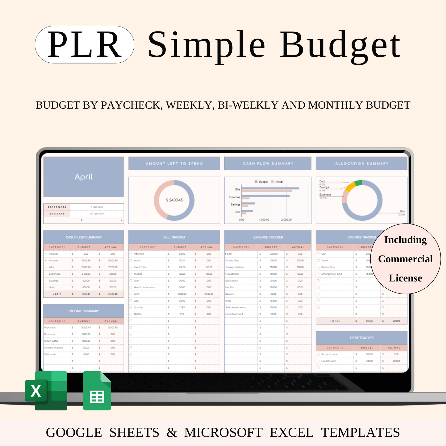 PLR - Budget Planner Template Keyzai