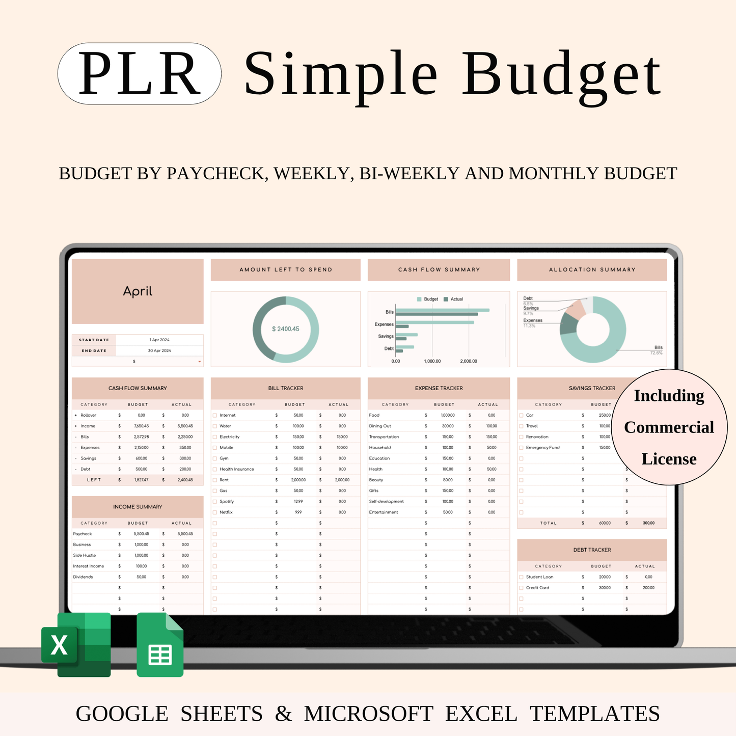PLR - Easy Budget Planner (Elegant Theme) Keyzai