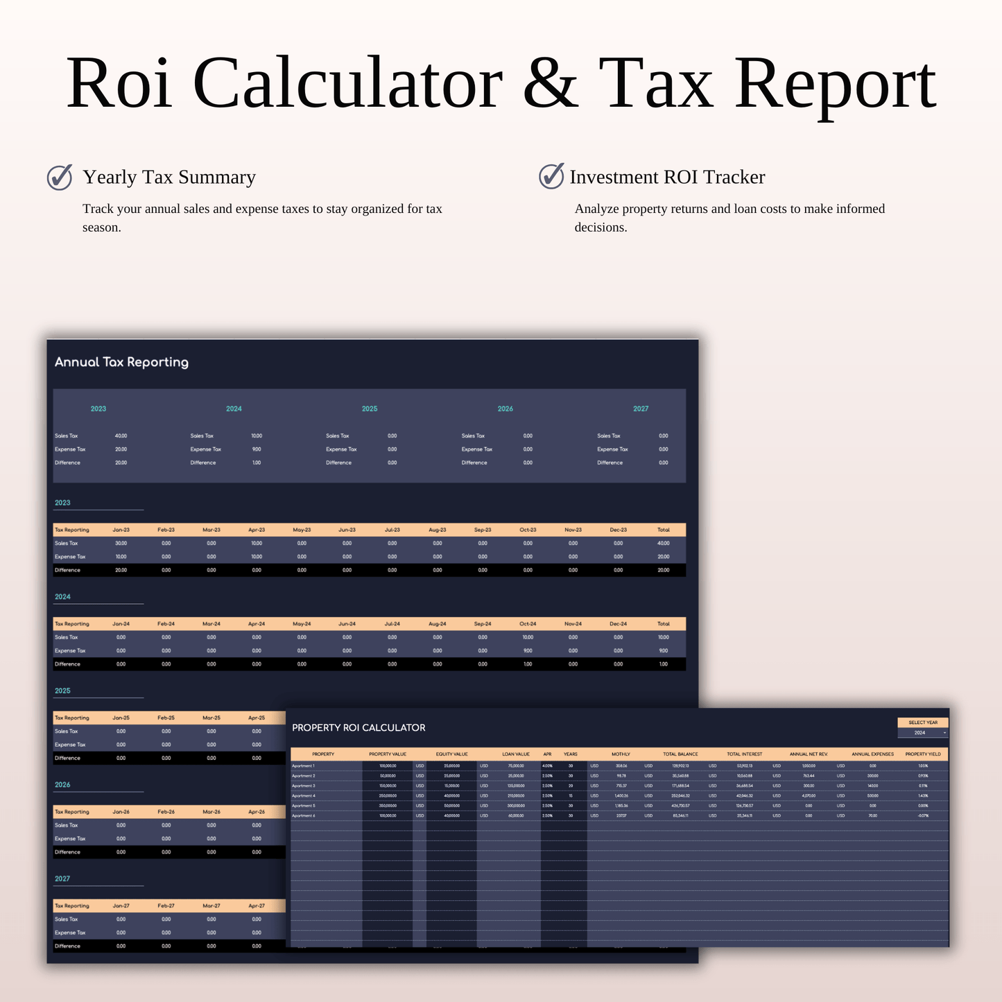 Ultimate Tool for Host Airbnb | Income & Expense Tracker Template (Dark Theme) Keyzai