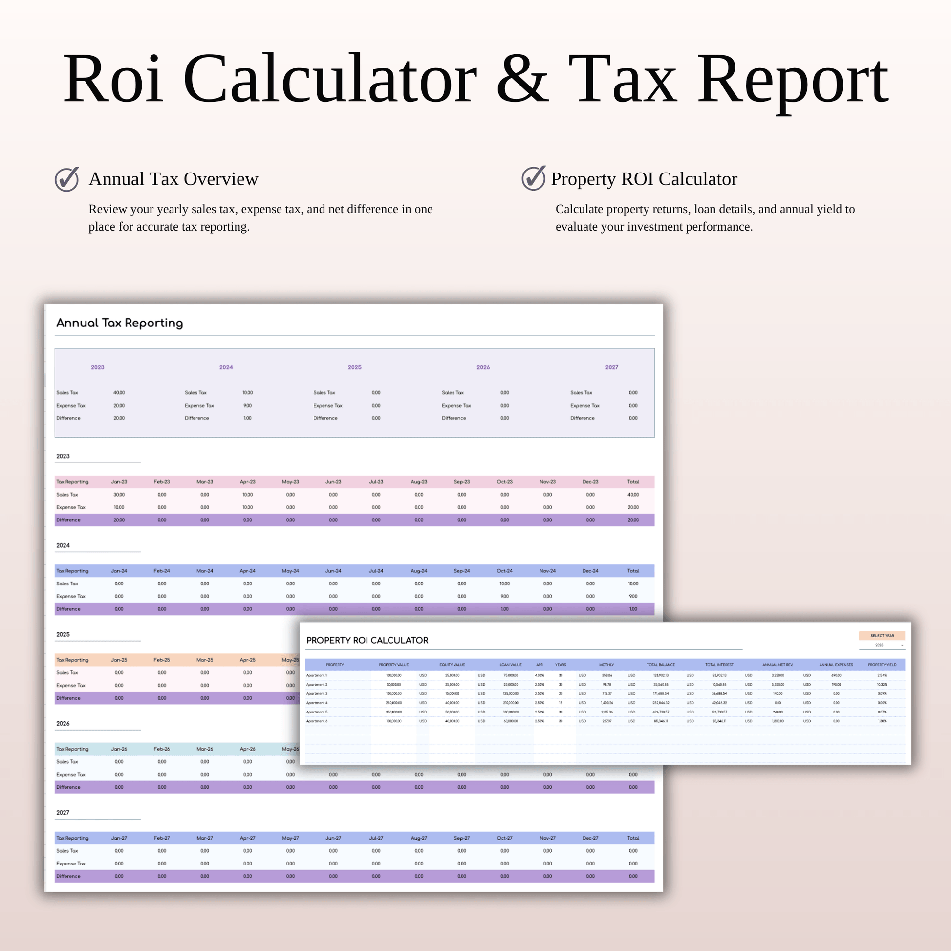 Airbnb Property Management Tracker (Rainbow Theme) Keyzai