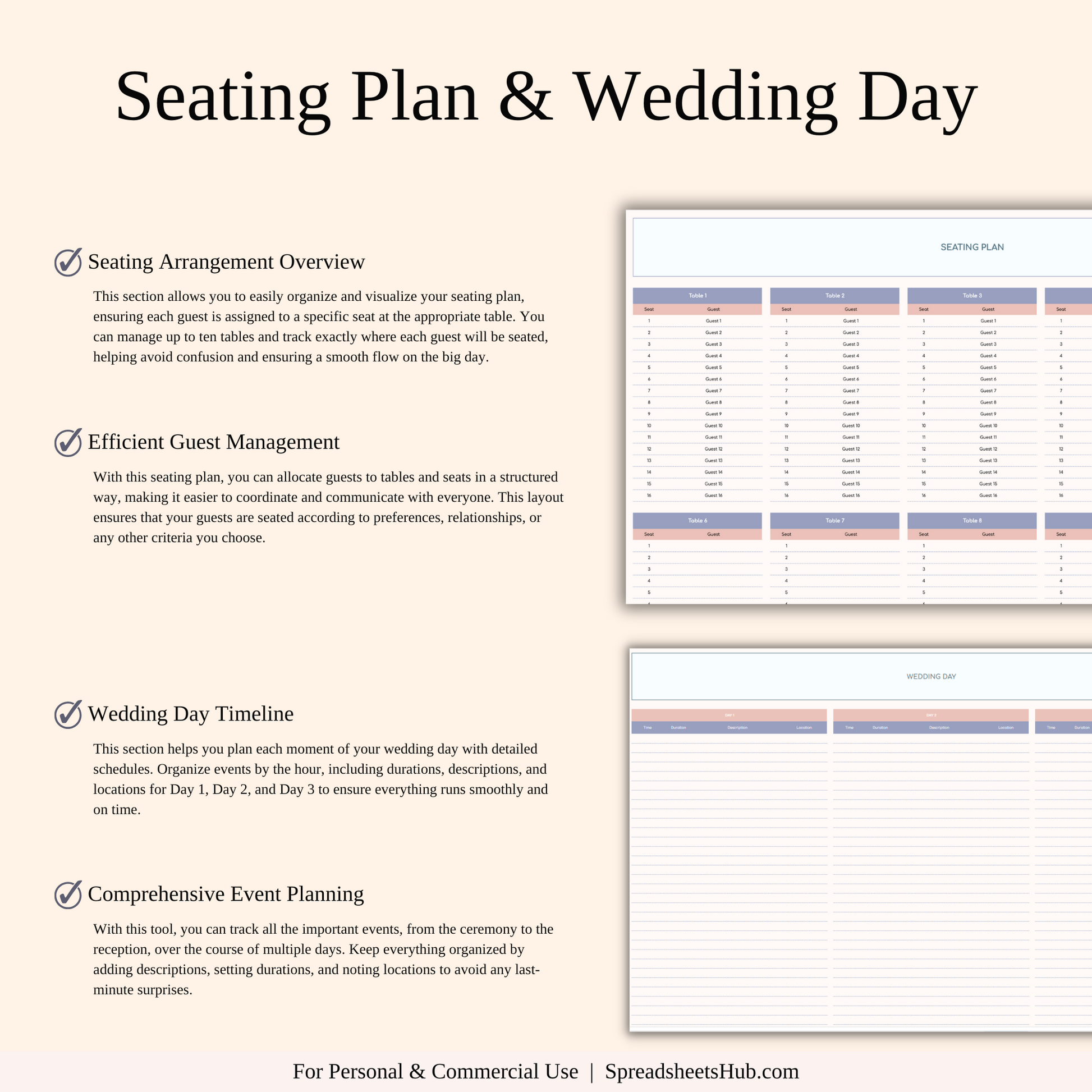 PLR - Wedding Planner Spreadsheet Template Keyzai