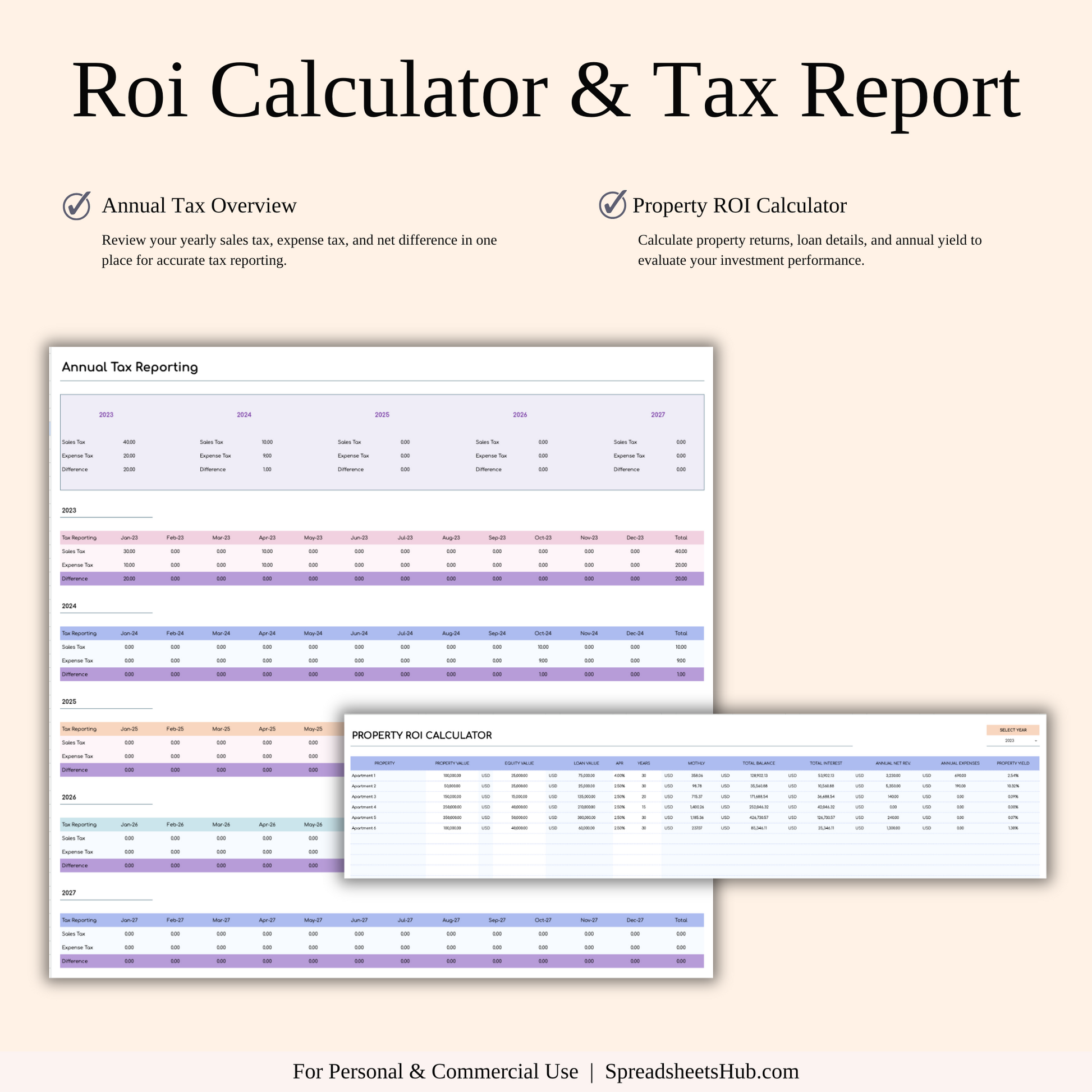 PLR - Airbnb Property Management Tracker (Rainbow Theme) Keyzai