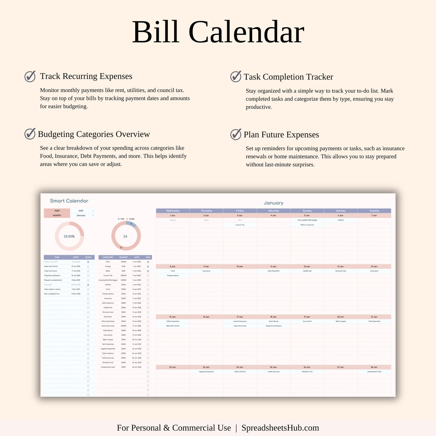 PLR - Annual 50/30/20 Budget Spreadsheet Template Keyzai