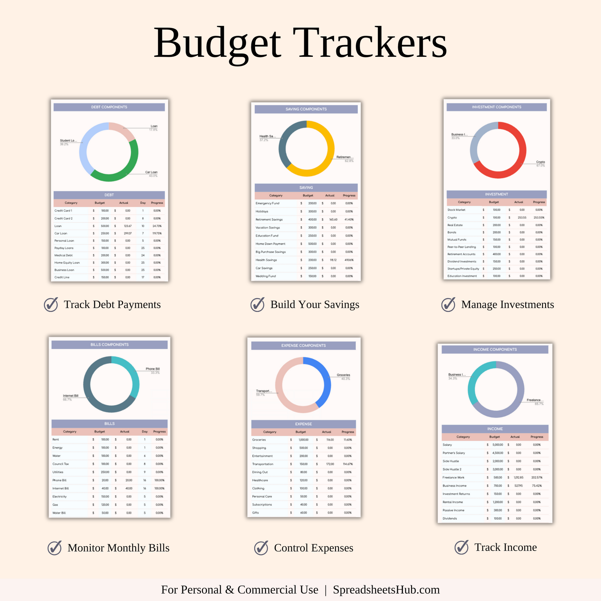 PLR - Annual 50/30/20 Budget Spreadsheet Template Keyzai