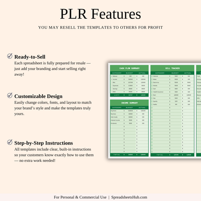 PLR - Simple Budget Planner (Green Theme) Keyzai