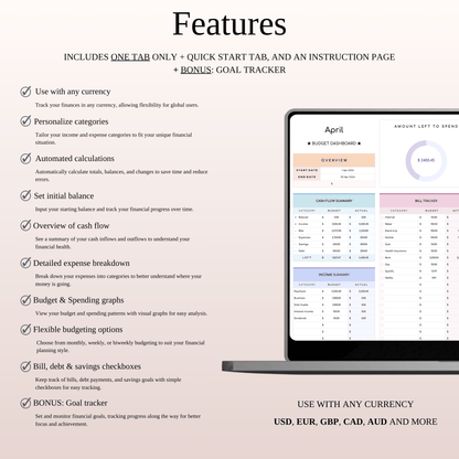 Ultimate Personal Finance Tracker Template (Rainbow Theme) Keyzai
