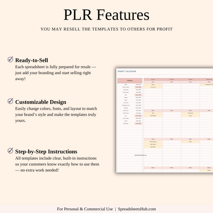 PLR - Bill Calendar Tracker Template Keyzai