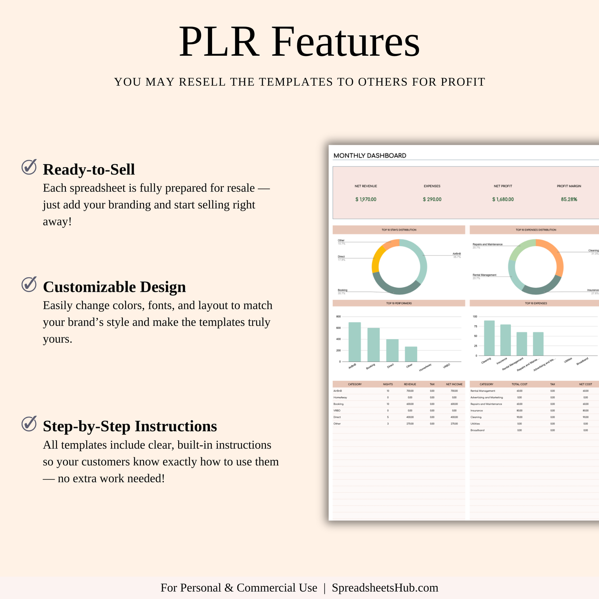 PLR - Airbnb Spreadsheet Template (Elegant Theme) Keyzai