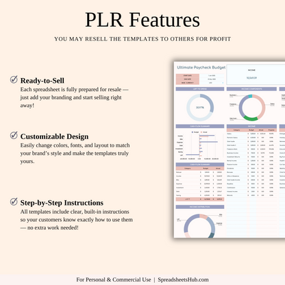 PLR - Ultimate Paycheck Budget Spreadsheet Keyzai