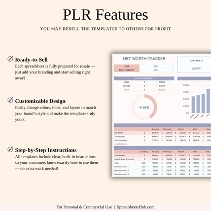 PLR - Net Worth Tracker Spreadsheet Keyzai