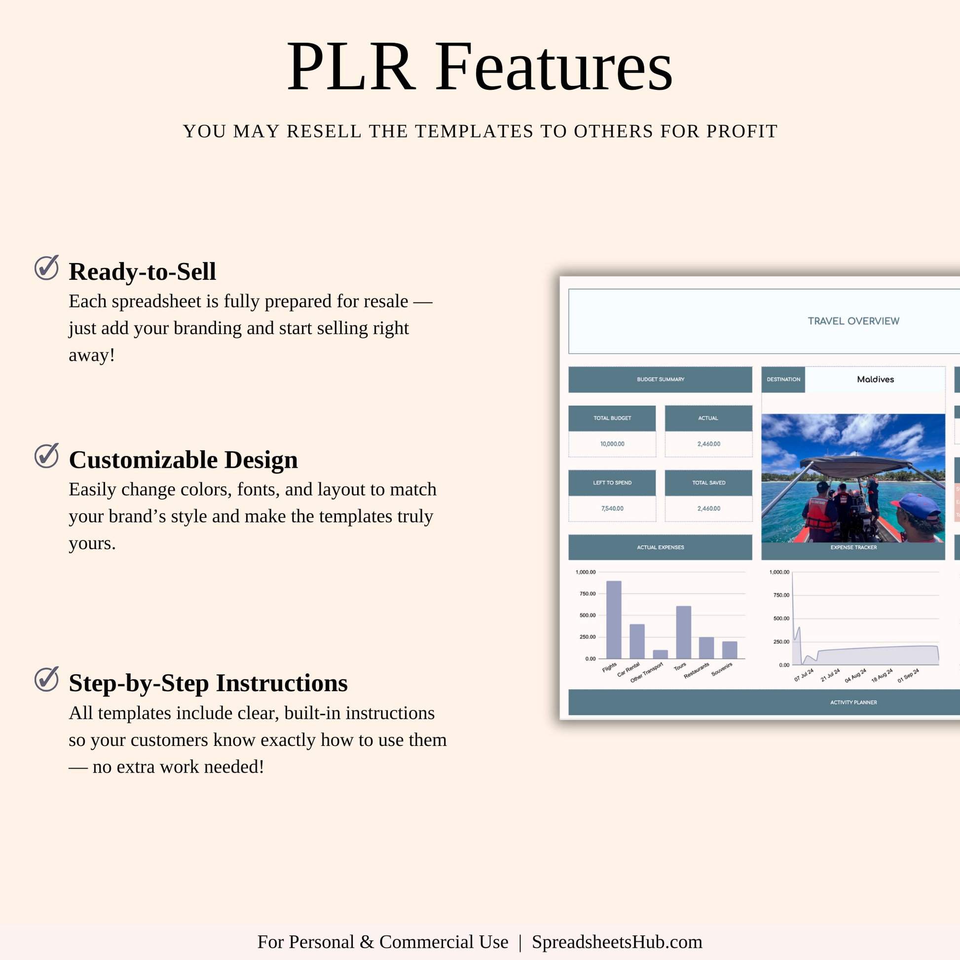 PLR - Ultimate Travel Planner Spreadsheet Template Keyzai