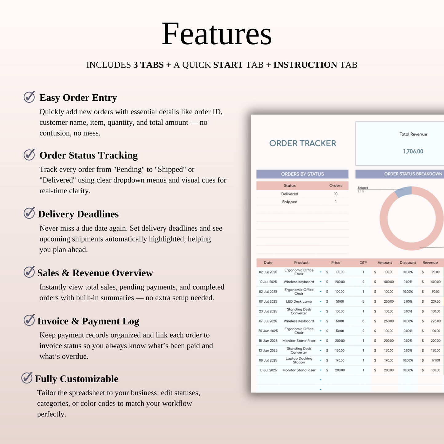 Order Tracker Spreadsheet Template Keyzai