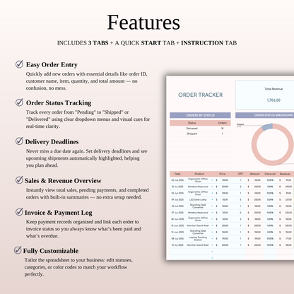 Order Tracker Spreadsheet Template Keyzai