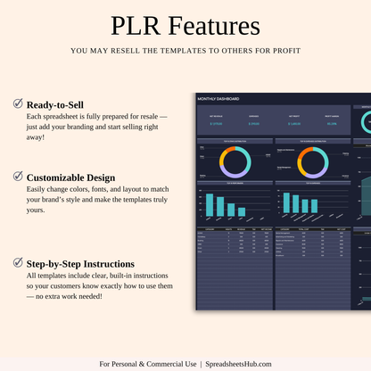 PLR - Zillow Bookkeeping Tracker (Dark Theme) Keyzai