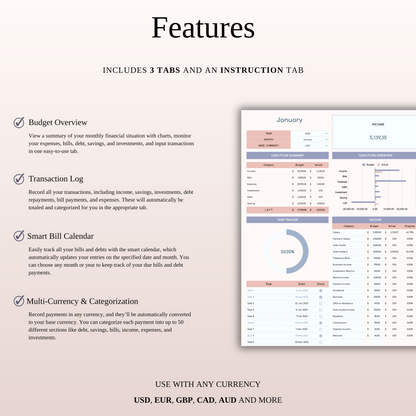 Monthly Budget Spreadsheet Template Excel & Google Sheets Keyzai