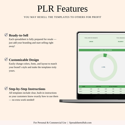 PLR - Debt Repayment Tracker (Green Theme) Keyzai
