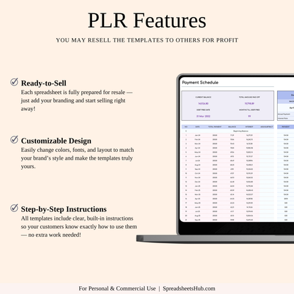 PLR - Debt Snowball Tracker Template (Rainbow Theme) Keyzai