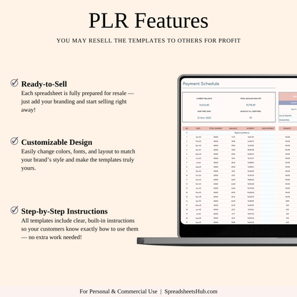 PLR - Debt Snowball Calculator Spreadsheet Template Keyzai