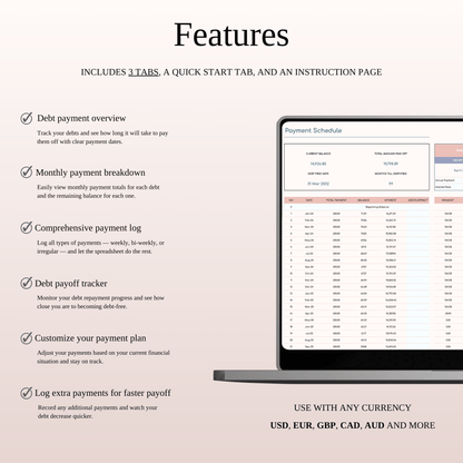 Debt Snowball Calculator Spreadsheet Template for Excel & Google Sheets Keyzai