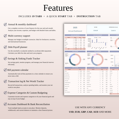 Annual Budget Spreadsheet Template in Excel & Google Sheets Keyzai