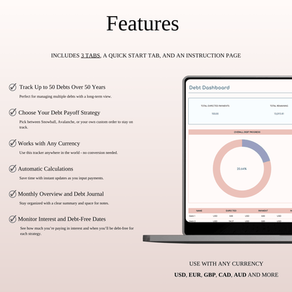 Debt Payoff Tracker Dashboard Template in Excel & Google Sheets Keyzai