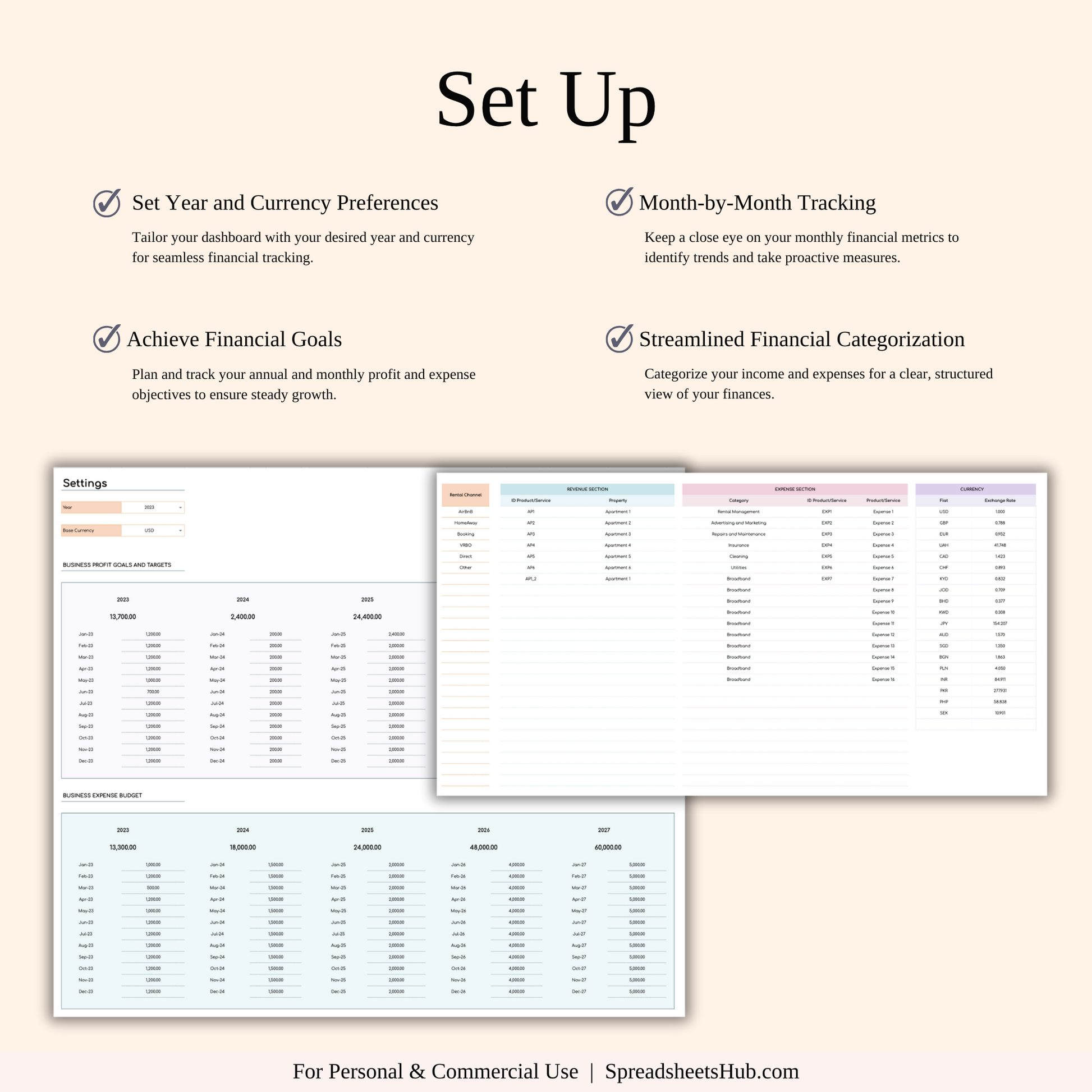 PLR - Rental Property Management Spreadsheet (Rainbow Theme) Keyzai