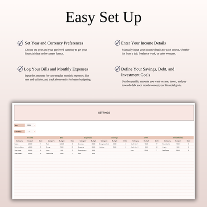 Bill Tracker Calendar Template Excel & Google Sheets (Elegant Theme) Keyzai