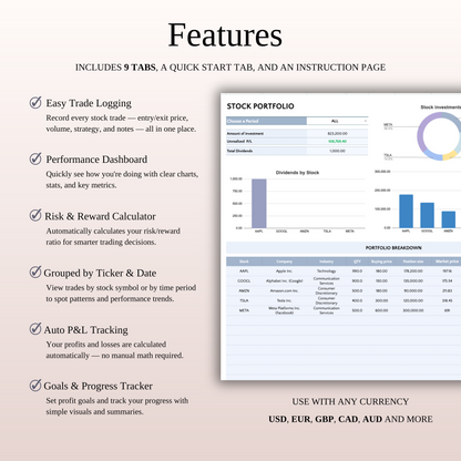 Forex & Stocks Trading Bundle – Google Sheets & Excel Keyzai