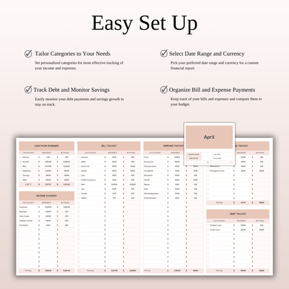 Easy Budget Planner for Personal Finance Tracking (Elegant Theme) Keyzai